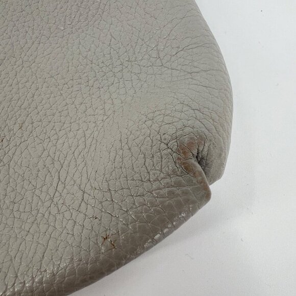 Coach‎ Silver Cursive Logo Gray Pebbled Leather Wristlet 2010s Vintage - Picture 6 of 8